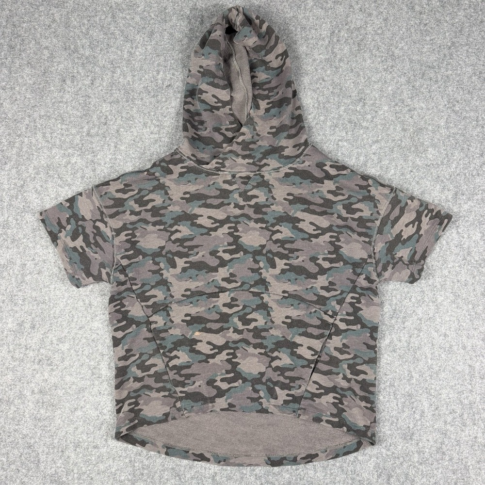 Fabletics Hoodie Womens XXS Camouflage Sweatshirt Short Sleeve Pullover